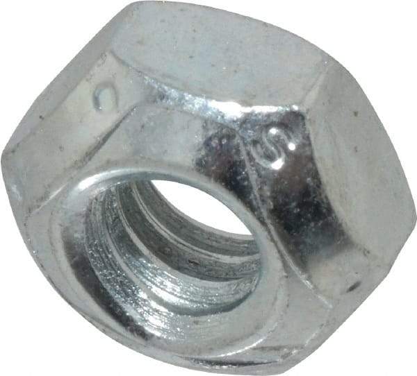 Value Collection - 1/4-20 UNC Grade C Hex Lock Nut with Distorted Thread - 7/16" Width Across Flats, 7/32" High, Cadmium Clear-Plated Finish - All Tool & Supply