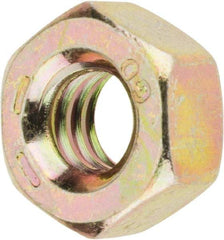 Value Collection - 1/4-20 UNC Steel Right Hand Hex Nut - 7/16" Across Flats, 7/32" High, Zinc Yellow Dichromate Finish - All Tool & Supply