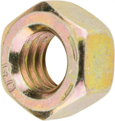 Value Collection - 5/16-18 UNC Steel Right Hand Hex Nut - 1/2" Across Flats, 17/64" High, Zinc Yellow Dichromate Finish - All Tool & Supply