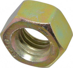 Value Collection - 9/16-12 UNC Steel Right Hand Hex Nut - 7/8" Across Flats, 31/64" High, Zinc Yellow Dichromate Finish - All Tool & Supply