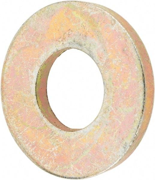 Value Collection - 1/4" Screw, Grade 8 Steel SAE Flat Washer - 9/32" ID x 5/8" OD, 1/16" Thick, Zinc Yellow Dichromate Finish - All Tool & Supply