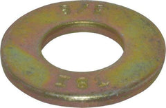 Value Collection - 3/8" Screw, Grade 8 Steel SAE Flat Washer - 13/32" ID x 13/16" OD, 1/16" Thick, Zinc Yellow Dichromate Finish - All Tool & Supply