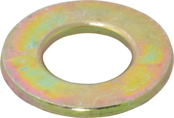 Value Collection - 5/8" Screw, Grade 8 Steel SAE Flat Washer - 21/32" ID x 1-5/16" OD, 3/32" Thick, Zinc Yellow Dichromate Finish - All Tool & Supply