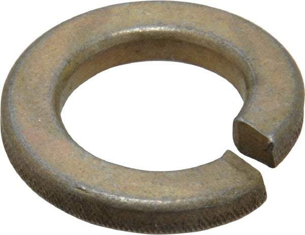 Value Collection - 5/8", 0.628" ID, 0.156" Thick Split Lock Washer - Grade 8 Steel, Zinc Yellow Dichromate Finish, 0.628" Min ID, 0.641" Max ID, 1.073" Max OD - All Tool & Supply