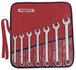 Proto - 7 Piece, 3/8 to 3/4", 12 Point, Combination Wrench Set - Inch System of Measurement, Full Polish Finish, Comes in Vinyl Roll - All Tool & Supply