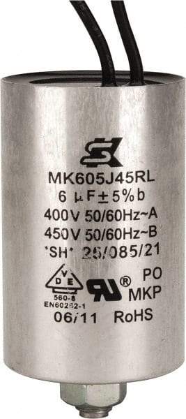 EBM Papst - 6 Microfarad Rating, Plastic, Blower Capacitor - -25 to 85°C, Square Configuration - All Tool & Supply