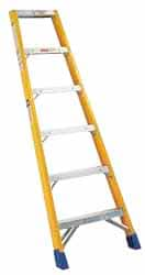 Made in USA - 10 Ft. High, Type IA Rating, Fiberglass Shelf Ladder - All Tool & Supply