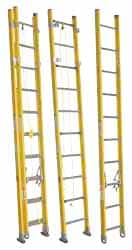 Made in USA - 24' High, Type IAA Rating, Fiberglass Extension Ladder - All Tool & Supply