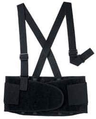 Valeo - Size XL, Hook & Loop, Elastic Belt with Adjustable Shoulder Straps - 52 to 62" Waist, 8" Wide, Black - All Tool & Supply