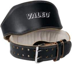 Valeo - Size L, Traditional Buckle, Leather Belt - 38 to 44" Waist, 6" Wide, Lumbar Support, Black - All Tool & Supply