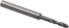 Guhring - #28 140° Spiral Flute Solid Carbide Screw Machine Drill Bit - FIREX Finish, Right Hand Cut, 20mm Flute Length, 62mm OAL, SU Point, Straight Shank - All Tool & Supply