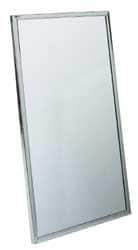 Bradley - 18 Inch Wide x 30 Inch High, Theft Resistant Rectangular Glass Washroom Mirror - Stainless Steel Frame - All Tool & Supply