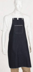 Ansell - 28 x 36" General Purpose Bib Apron - Denim, 14 oz Material, Blue, 1 Pocket, Tie Waist & Neck Strap Closure - All Tool & Supply