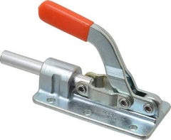 Lapeer - 800 Lb Load Capacity, Flanged Base, Carbon Steel, Standard Straight Line Action Clamp - 6 Mounting Holes, 0.28" Mounting Hole Diam, 1/2" Plunger Diam, Straight Handle - All Tool & Supply