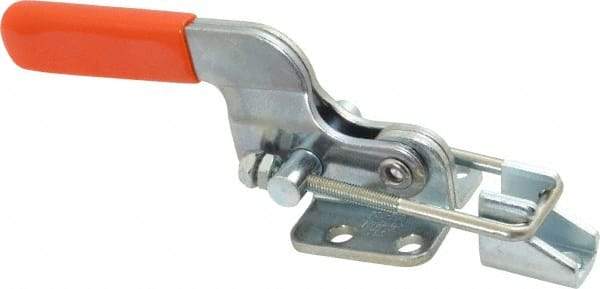 Lapeer - 700 Lb Capacity, Horizontal, U Hook, Flanged Base, Carbon Steel Pull Action Latch Clamp - 1-3/4" Drawing Movement, 5-3/8" OAL, Straight Handle - All Tool & Supply