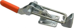 Lapeer - 2,000 Lb Capacity, Horizontal, U Hook, Flanged Base, Carbon Steel Pull Action Latch Clamp - 2-1/2" Drawing Movement, 7-3/8" OAL, Straight Handle - All Tool & Supply