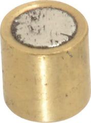 Mag-Mate - 1/4" Diam x 1/4" High, 0.63 Lb Average Pull Force, 1-1/4 Lb Max Pull Force, Neodymium Rare Earth Shielded Magnet - Brass Shield, 0.032" Shielding Wall Thickness - All Tool & Supply