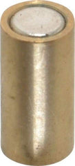 Mag-Mate - 1/4" Diam x 1/2" High, 0.75 Lb Average Pull Force, 1-1/2 Lb Max Pull Force, Neodymium Rare Earth Shielded Magnet - Brass Shield, 0.032" Shielding Wall Thickness - All Tool & Supply