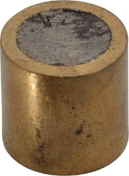 Mag-Mate - 1/2" Diam x 1/2" High, 3-1/2 Lb Average Pull Force, 7 Lb Max Pull Force, Neodymium Rare Earth Shielded Magnet - Brass Shield, 0.062" Shielding Wall Thickness - All Tool & Supply