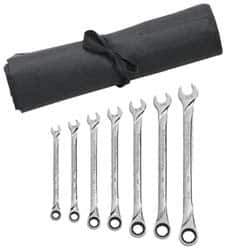 GearWrench - 7 Piece, 3/8" to 3/4", 12 Point Combination Wrench Set - Inch Measurement Standard, Full Polish Finish, Comes in Vinyl Pouch - All Tool & Supply