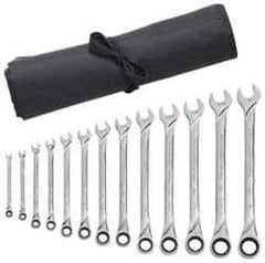 GearWrench - 13 Piece, 1/4" to 1", 12 Point Combination Wrench Set - Inch Measurement Standard, Full Polish Finish, Comes in Vinyl Pouch - All Tool & Supply