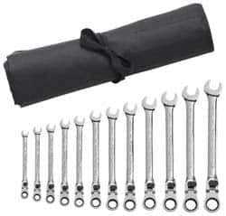 GearWrench - 12 Piece, 8mm to 19mm, 12 Point Combination Wrench Set - Metric Measurement Standard, Chrome Finish, Comes in Vinyl Pouch - All Tool & Supply