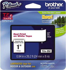 Brother - 7.8" Wide, Red on White Label Tape - For Label Maker - All Tool & Supply