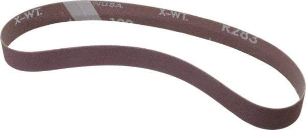 Norton - 3/4" Wide x 20-1/2" OAL, 100 Grit, Aluminum Oxide Abrasive Belt - Aluminum Oxide, Fine, Coated, Cloth Backing, Series R283 - All Tool & Supply