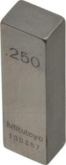 Mitutoyo - 0.25" Rectangular Steel Gage Block - Accuracy Grade AS-1, Includes Certificate of Inspection - All Tool & Supply