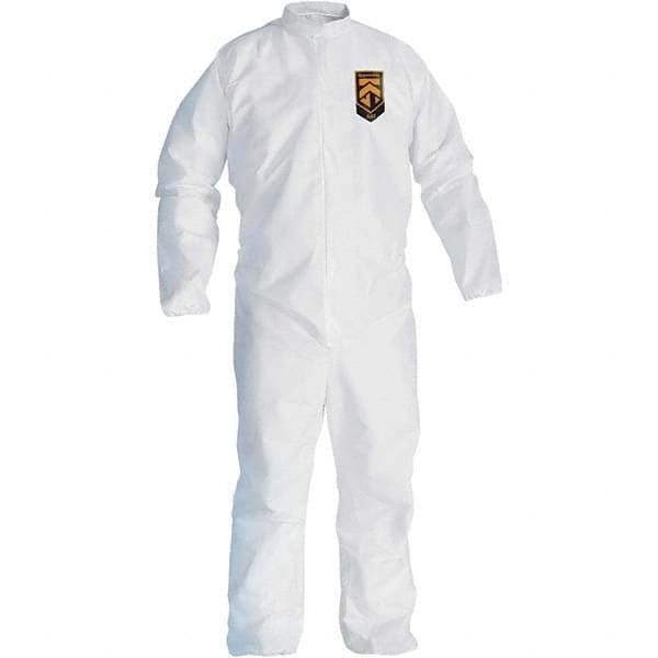 KleenGuard - Size 3XL SMS General Purpose Coveralls - White, Zipper Closure, Open Cuffs, Open Ankles, Serged Seams - All Tool & Supply