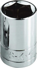 SK - 1-3/16", 1/2" Drive, Standard Hand Socket - 6 Points, Steel, Chrome Finish - All Tool & Supply