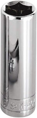 SK - 1-1/4", 1/2" Drive, Deep Hand Socket - 6 Points, Steel, Chrome Finish - All Tool & Supply