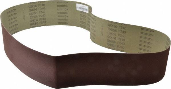 Tru-Maxx - 4" Wide x 54" OAL, 240 Grit, Aluminum Oxide Abrasive Belt - Aluminum Oxide, Very Fine, Coated, X Weighted Cloth Backing - All Tool & Supply