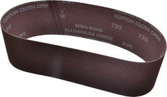 Norton - 3" Wide x 24" OAL, 120 Grit, Aluminum Oxide Abrasive Belt - Aluminum Oxide, Fine, Coated, X Weighted Cloth Backing, Series R228 - All Tool & Supply