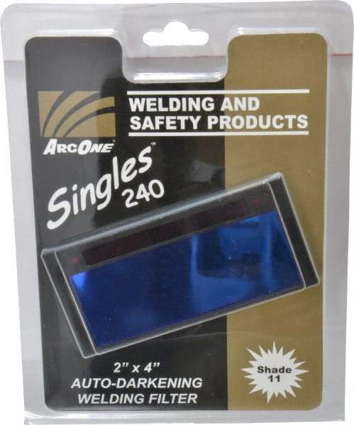 ArcOne - 4-1/4" Wide x 2" High, Lens Shade 11, Auto-Darkening Lens - 0.2" Thick, Green, Horizontal Mount - All Tool & Supply