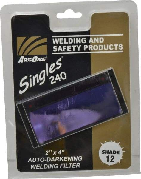 ArcOne - 4-1/4" Wide x 2" High, Lens Shade 12, Auto-Darkening Lens - 0.2" Thick, Green, Horizontal Mount - All Tool & Supply