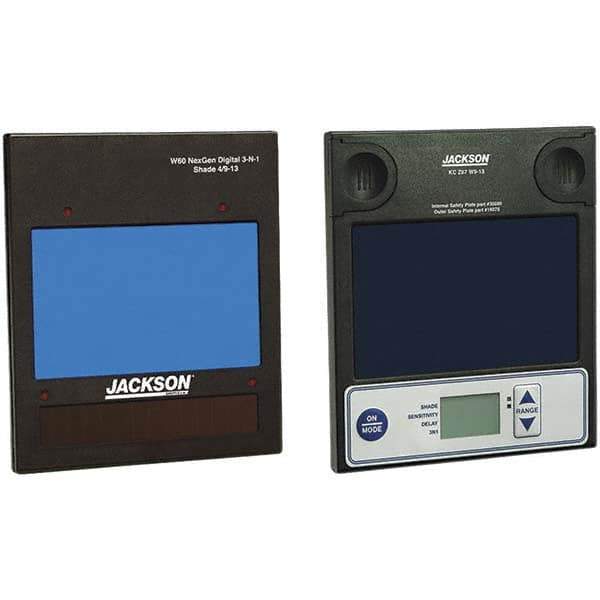 Jackson Safety - 4" Wide x 5" High, Lens Shade 9 to 13, Auto-Darkening Lens - Blue, Vertical Mount - All Tool & Supply