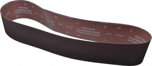 Norton - 4" Wide x 54" OAL, 80 Grit, Aluminum Oxide Abrasive Belt - Aluminum Oxide, Medium, Coated, X Weighted Cloth Backing, Series R228 - All Tool & Supply