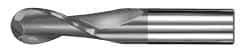 SGS - 9/16" Diam, 1-1/8" LOC, 2 Flute Solid Carbide Ball End Mill - AlTiN Finish, Single End, 3-1/2" OAL, 9/16" Shank Diam, Spiral Flute - All Tool & Supply