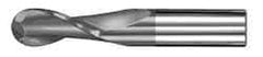 SGS - 9/16" Diam, 1-1/8" LOC, 2 Flute Solid Carbide Ball End Mill - AlTiN Finish, Single End, 3-1/2" OAL, 9/16" Shank Diam, Spiral Flute - All Tool & Supply