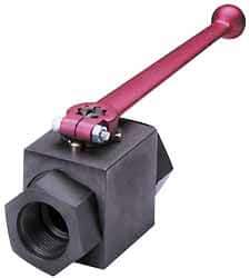 HYDAC - 1" Pipe, Carbon Steel Standard Ball Valve - 1 Piece, SAE x SAE Ends, Lever Handle, 5,000 WOG - All Tool & Supply