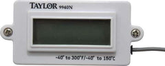 Taylor - -40 to 300°F Digital Panel Thermometer - LCD Display, 1.5 Volts - All Tool & Supply