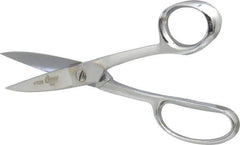 Clauss - 2-3/4" LOC, 8-1/4" OAL Chrome Plated High Leverage Shears - Ambidextrous, Straight Handle, For General Purpose Use - All Tool & Supply