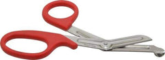 Clauss - 2-1/2" LOC, 7-1/4" OAL Stainless Steel High Leverage Shears - Ambidextrous, Serrated, Plastic Offset Handle, For General Purpose Use - All Tool & Supply