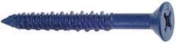 Made in USA - 1/4" Diam, 6" OAL, Phillips Drive, Concrete Screw & Masonry Fastener - Steel, Blue Climaseal Finish, Includes Drill Bit - All Tool & Supply