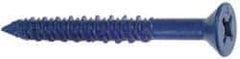 Made in USA - 1/4" Diam, 5" OAL, Phillips Drive, Concrete Screw & Masonry Fastener - Steel, Blue Climaseal Finish, Includes Drill Bit - All Tool & Supply