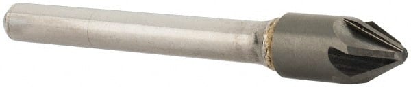 SGS - 3/8" Head Diam, 1/4" Shank Diam, 6 Flute 60° Solid Carbide Countersink - All Tool & Supply