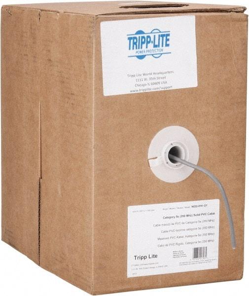 Tripp-Lite - Cat5e, 24 AWG, 350 MHz, Unshielded Network & Ethernet Cable - Gray, PVC, 1,000' OAL - All Tool & Supply