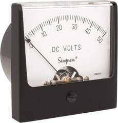 Simpson Electric - Analog, DC Voltmeter, Panel Meter - 60 Hz, 1000 Ohms at 60 Hz, 50 VDC - All Tool & Supply