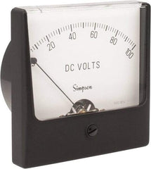 Simpson Electric - Analog, DC Voltmeter, Panel Meter - 60 Hz, 1000 Ohms at 60 Hz, 100 VDC - All Tool & Supply